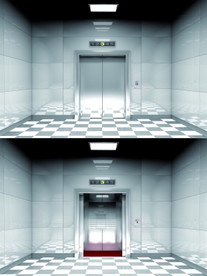 pitch dans un ascenseur